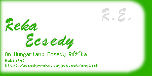 reka ecsedy business card